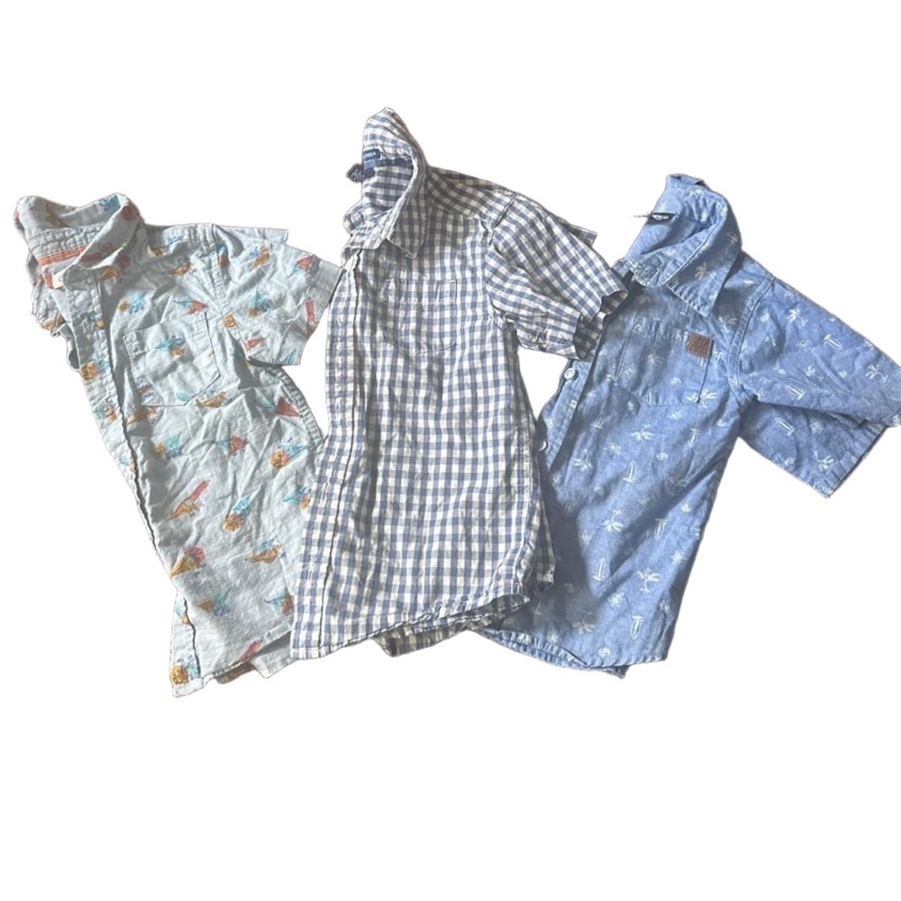 Bundle of Three Size 4T Short Sleeve Button Down Shirts